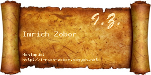 Imrich Zobor névjegykártya